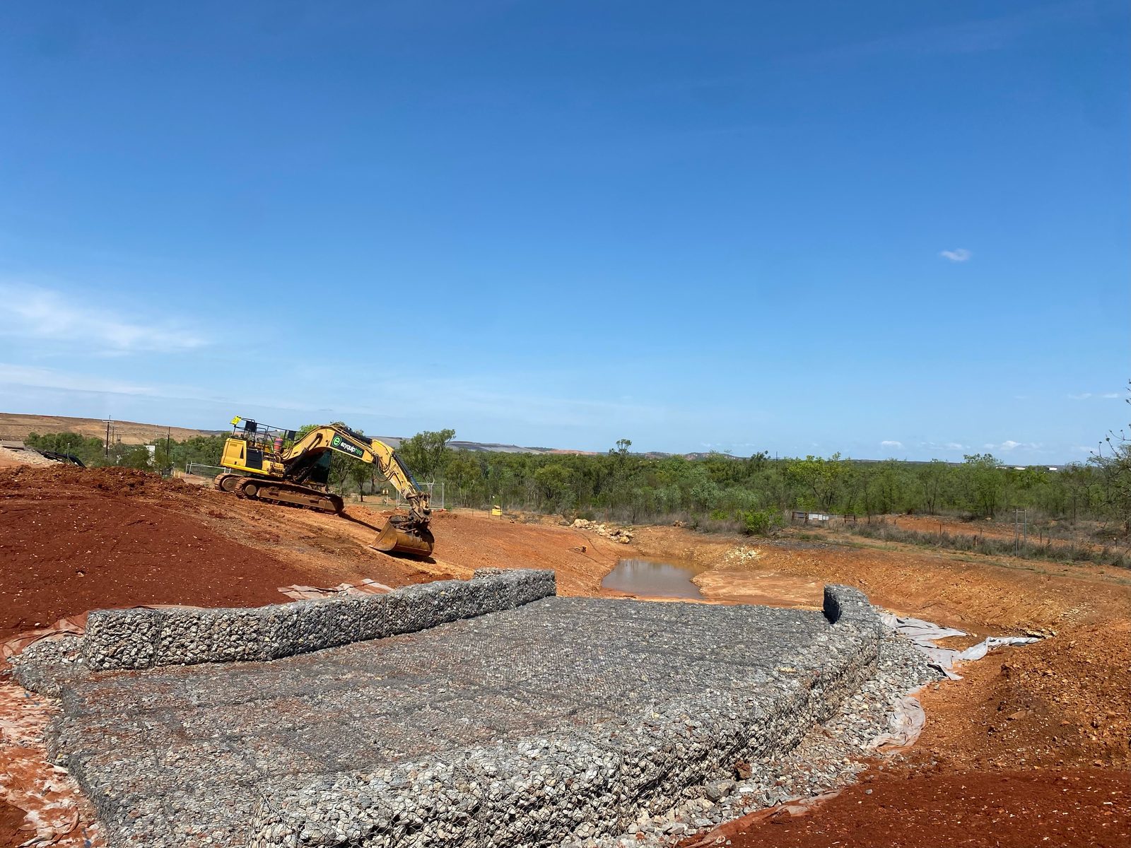 Gabion baskets stabilising an embankment - photo 3
