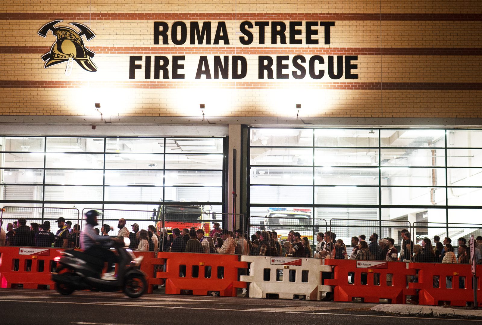 Water-filled barriers delineating traffic at an event - photo 2
